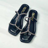 Elegant Braided Strap Ladies Slippers – Stylish Flats for Women