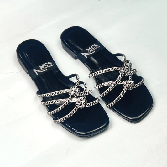 Stylish Rhinestone Ladies Slippers – Fancy Flats for Women