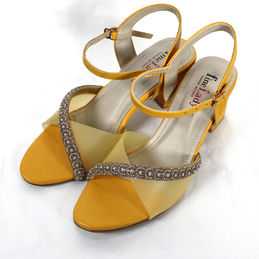 Mesh Glass Heel Mustard
