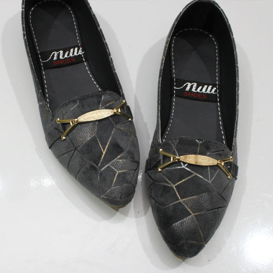 Streamy Gold Pumps (Grey)