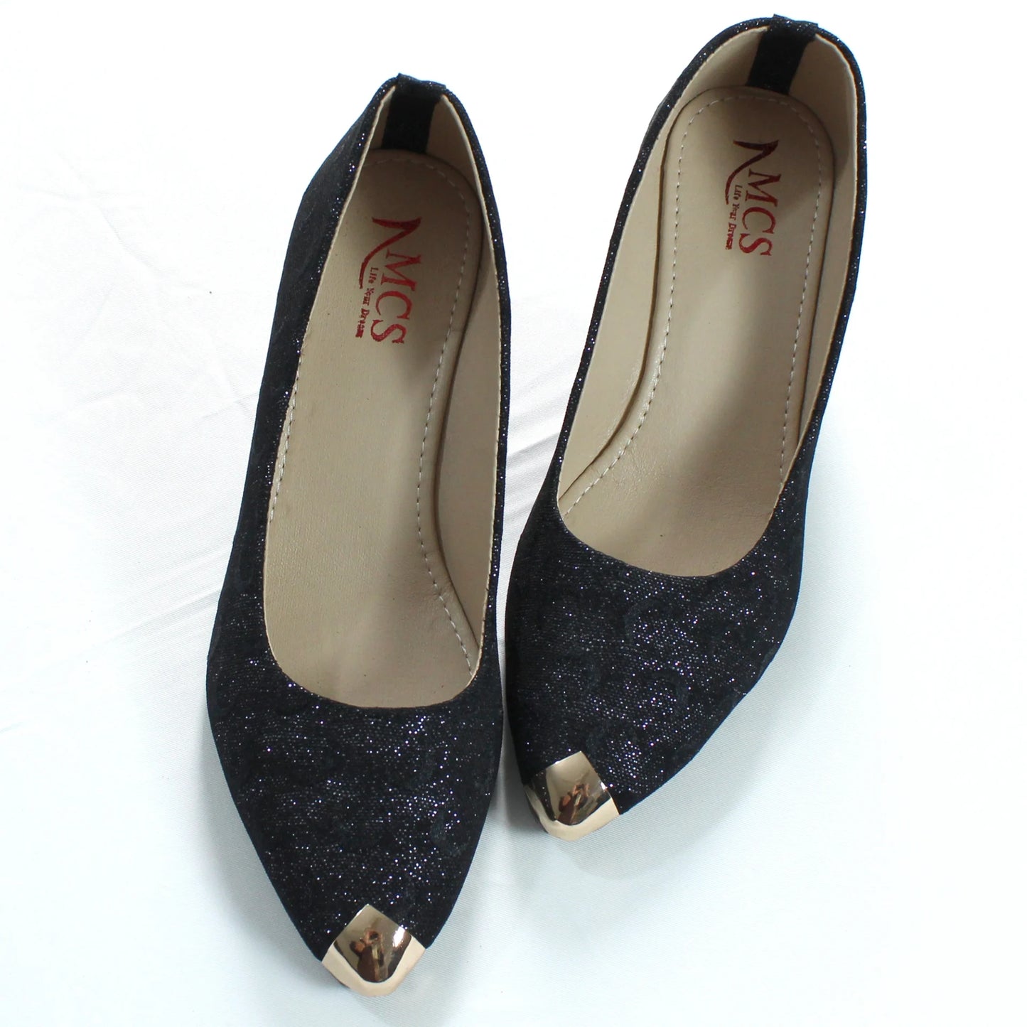 Moon Glitter Dust Court Shoe Metal Toe