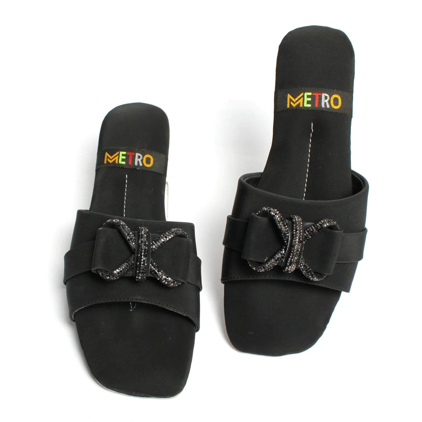 Faded Mesh Bow Slide