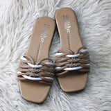 Stylish Braided Crystal Strappy Flats for Women
