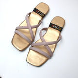 Glitter Mesh Stripes TPR Slide