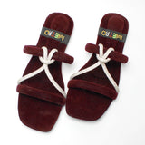 Mesh Knot Velvet Slide