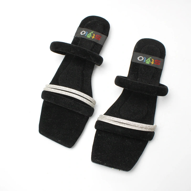 Mesh Velvet Slide