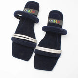 Mesh Velvet Slide