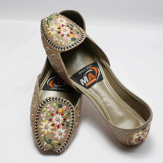 Embroidered Khussa Mud Brown Colour