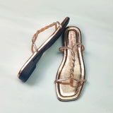 Elegant Braided Strap Ladies Slippers – Stylish Flats for Women