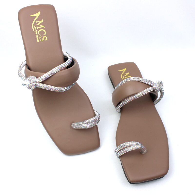Mesh With Strap Kolhapuri Slide