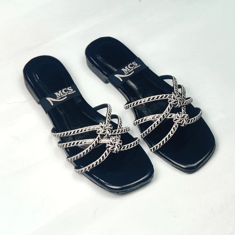 Stylish Rhinestone Ladies Slippers – Fancy Flats for Women