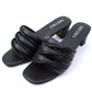 Mesh Stripes Block Heel
