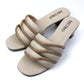 Mesh Stripes Block Heel