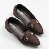 Pointed-Toe Comfortable Slip-On Court Shoes