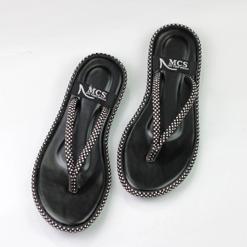 Women’s Rhinestone-Embellished Thong Flip-Flops