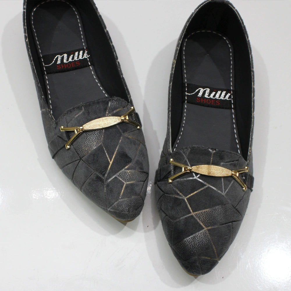 Streamy Gold Pumps (Grey)