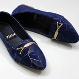 Streamy Gold Pumps (Royal Blue)