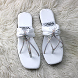 Luxury Rhinestone Bow Flats – Elegant Brown Festive Slides for Women