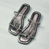 Elegant Braided Strap Ladies Slippers – Stylish Flats for Women