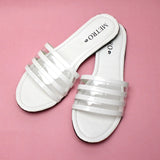 Transparent Stripe Flat Slipper