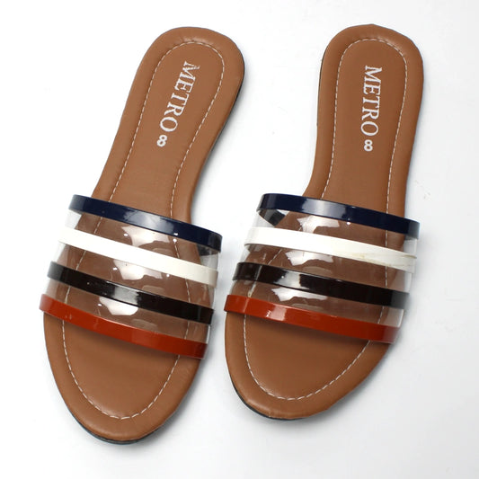 Transparent Stripe Flat Slipper
