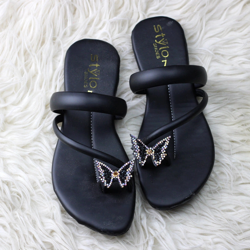 Stylo Women’s Butterfly Toe-Ring Flat