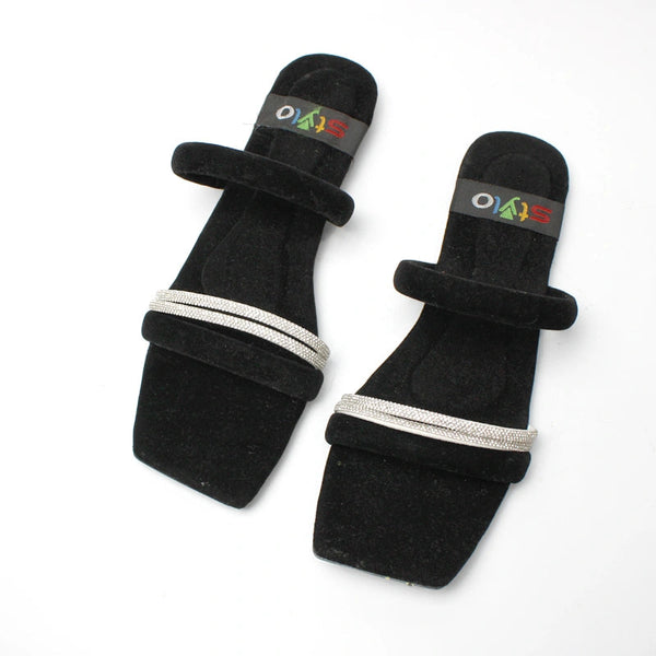 Mesh Velvet Slide