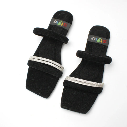Mesh Velvet Slide