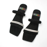 Mesh Velvet Slide