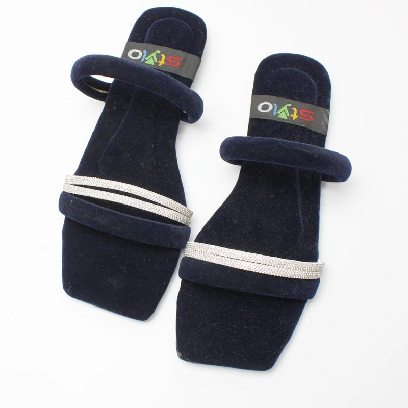 Mesh Velvet Slide