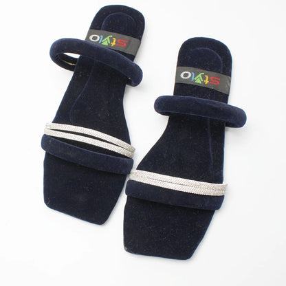 Mesh Velvet Slide