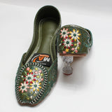 Embroidered Khussa Dark Green Colour