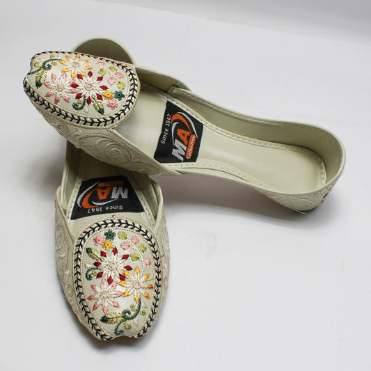 Embroidered Khussa Beige Colour