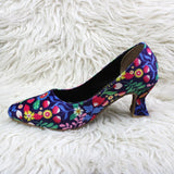 Vibrant Folk Floral Pointed Heels