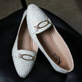 Streamy Gold Pumps (Pearl White)