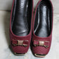 Metal Toe Tie Buckle Ladies Loafers