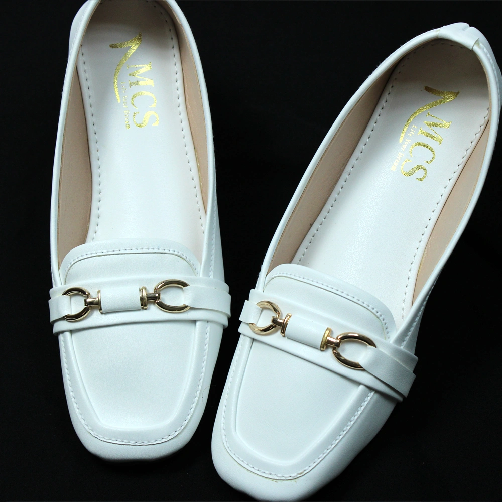 Peace Rexene Buckle Loafers (White)