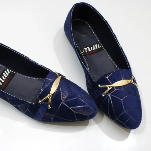 Streamy Gold Pumps (Royal Blue)