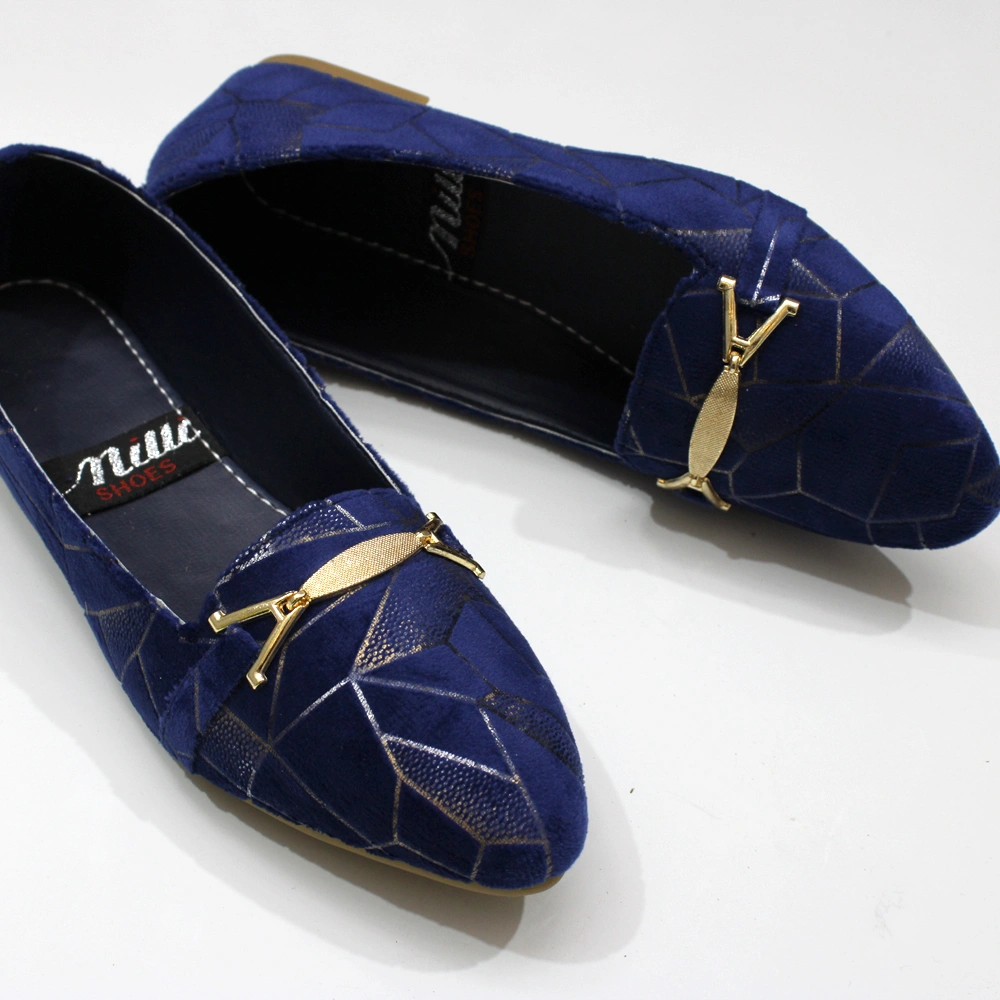 Streamy Gold Pumps (Royal Blue)