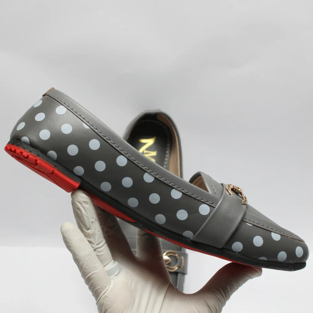 Minnie Polka Dots Ladies Loafer (Dust Grey)