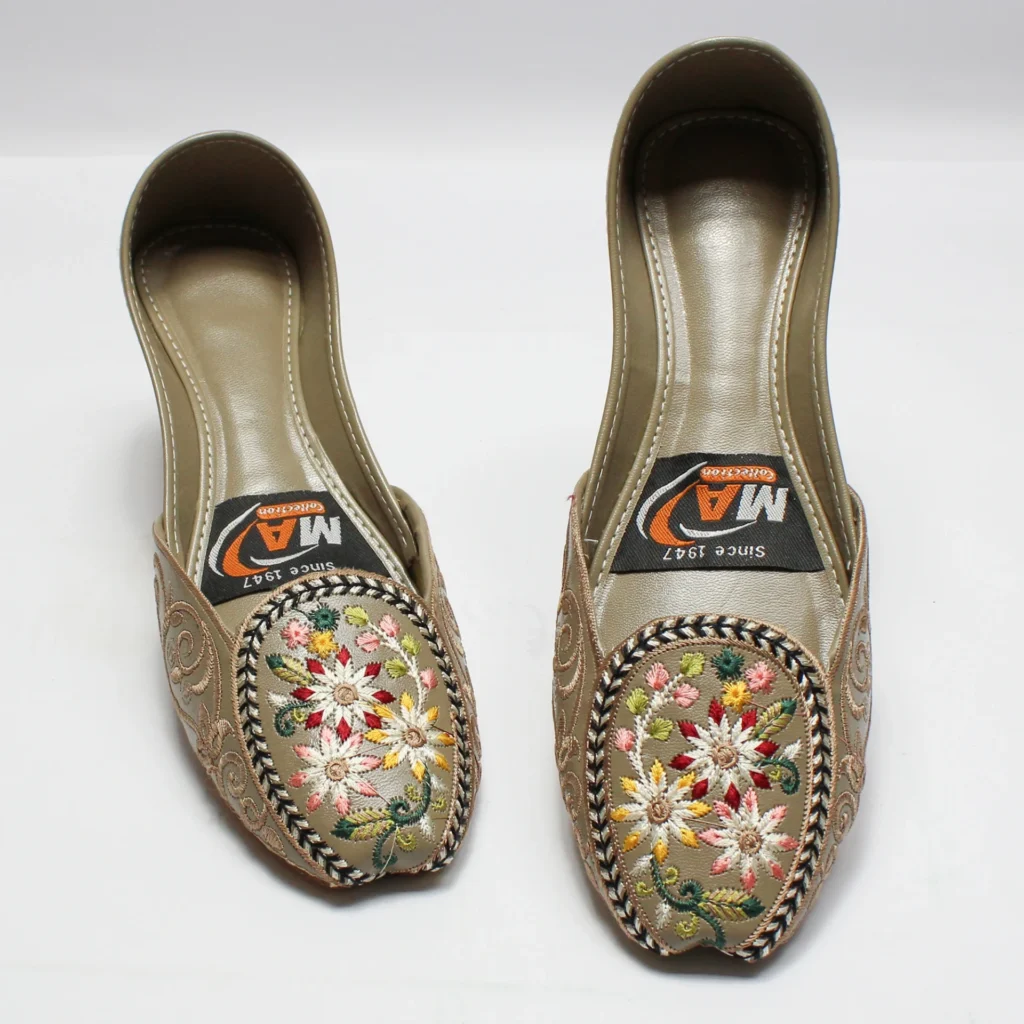 Embroidered Khussa Mud Brown Colour