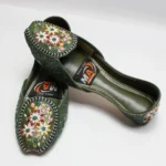 Embroidered Khussa Dark Green Colour