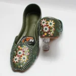 Embroidered Khussa Dark Green Colour