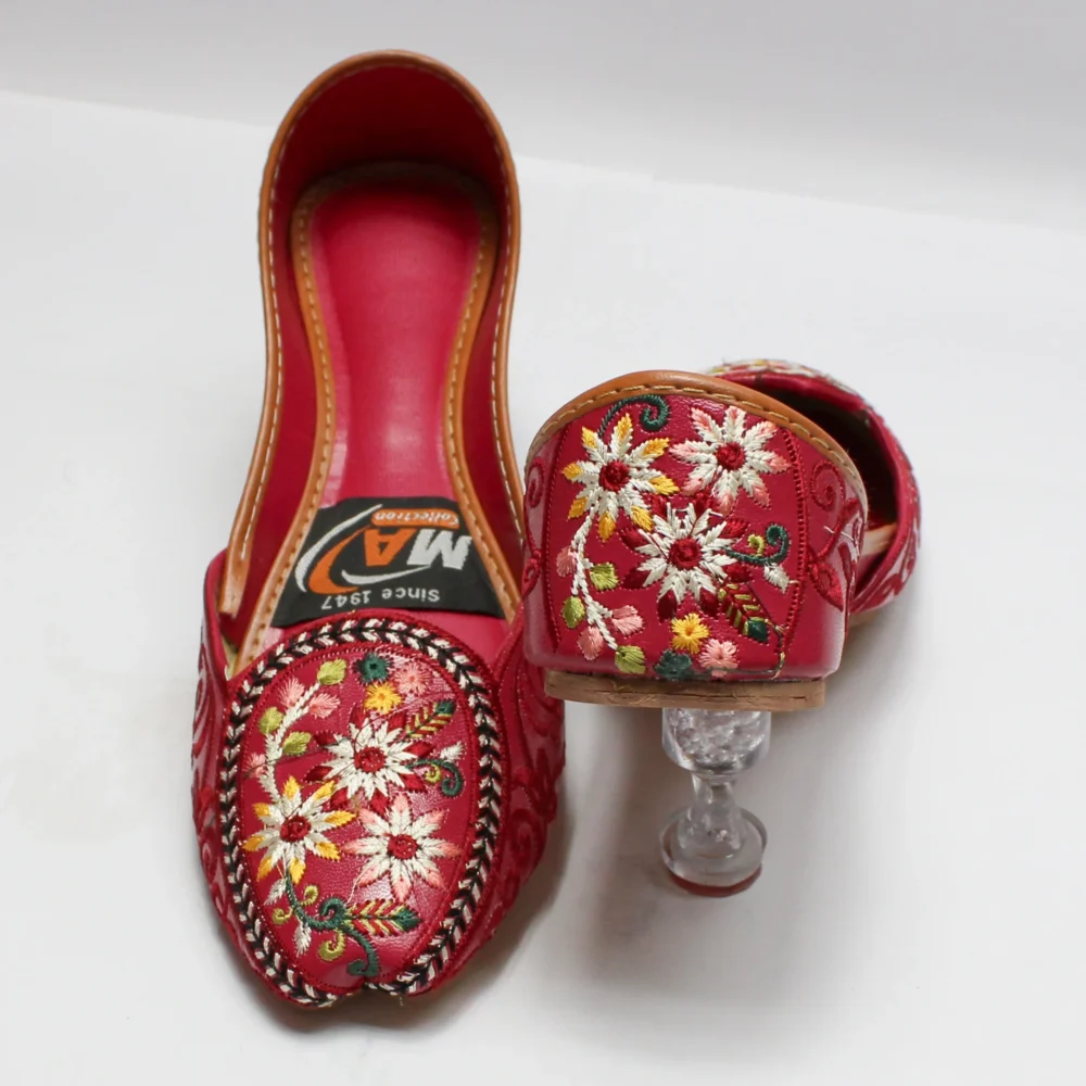 Embroidered Khussa Deep Red Colour