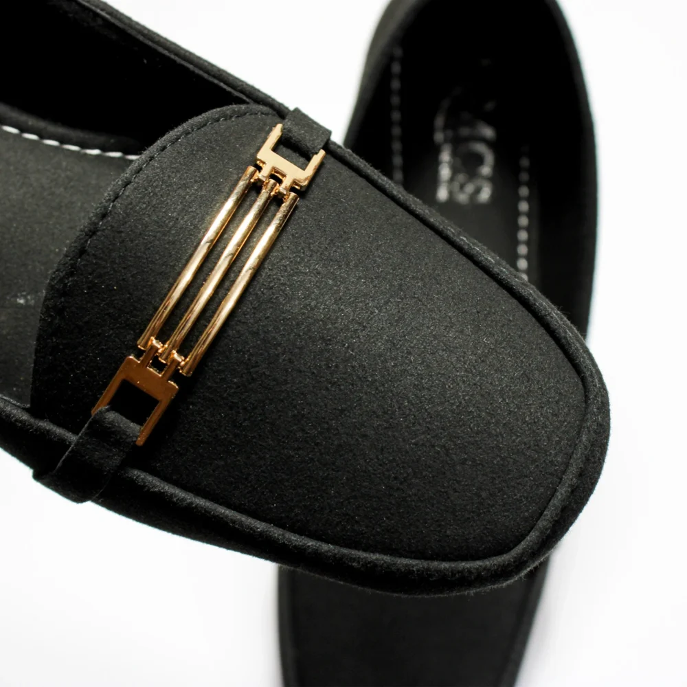 Grill buckle Matt Suede Loafer (Black)