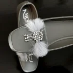 Fur Ball Beads Loafer (Metallic Grey)