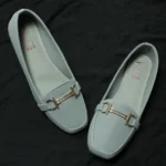 D Buckle Suede Loafer (Light Grey)
