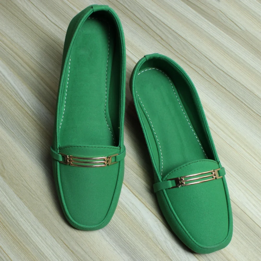 Grill buckle Matt Suede Loafer (Vibrant Green)