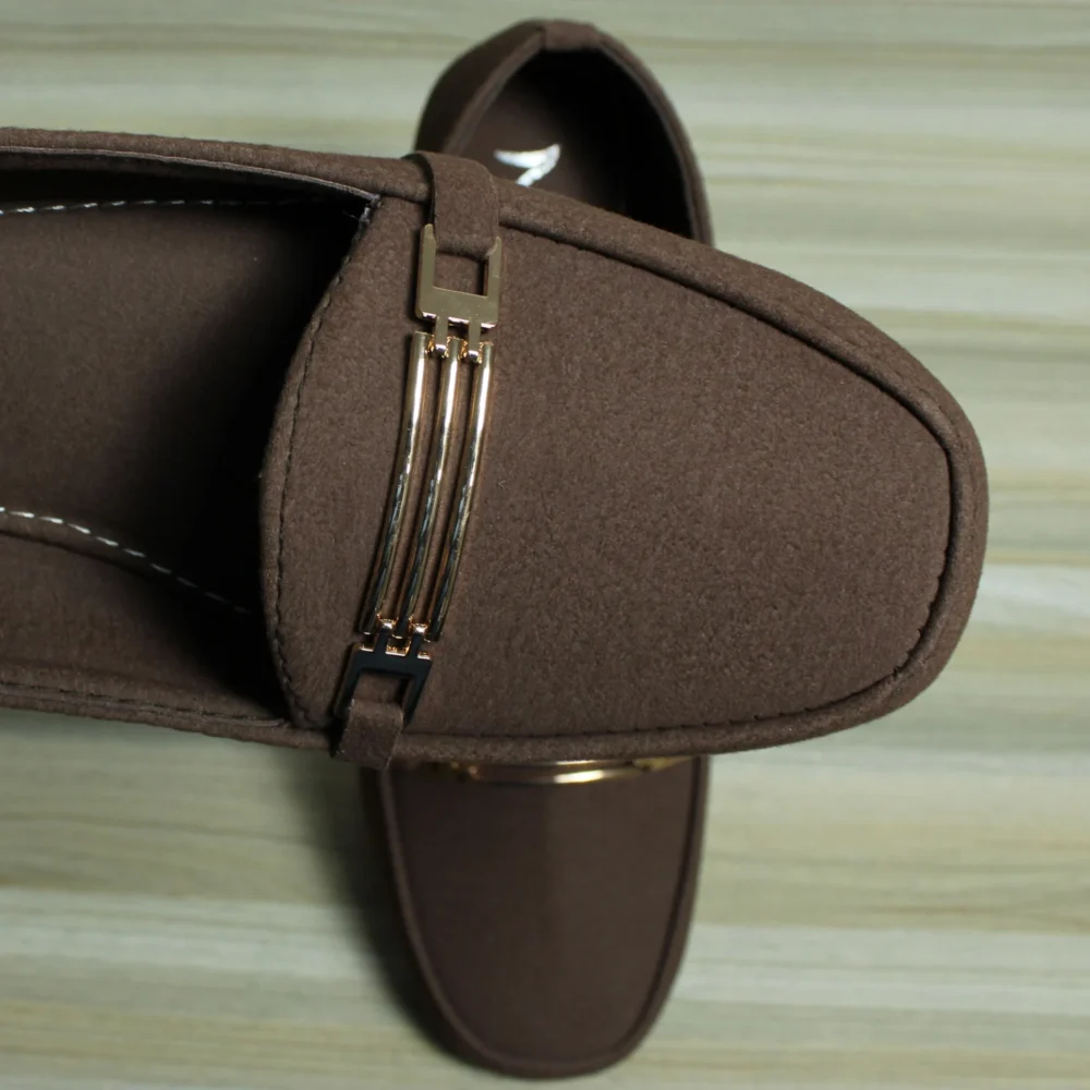 Grill buckle Matt Suede Loafer (Chocolate Brown)