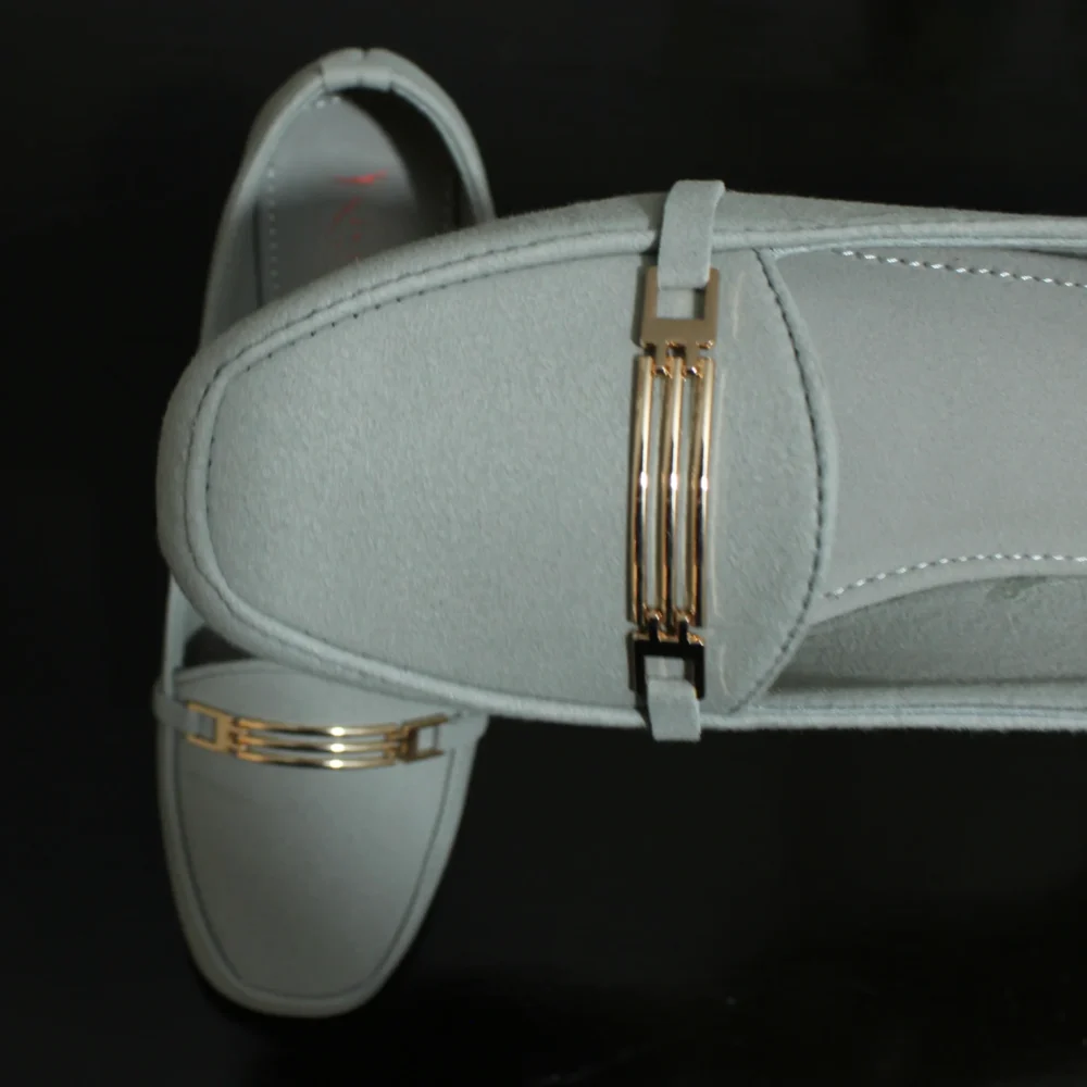 Grill buckle Matt Suede Loafer (Light Grey)